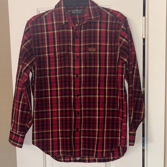 Polo Ralph Lauren Other - Polo Ralph Lauren Red and Black Plaid Button Down Shirt thick cotton L Vintage